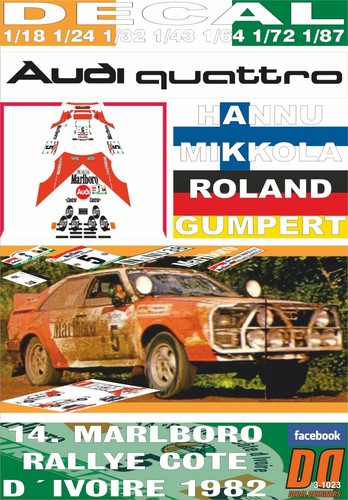Decal audi quattro mikkola - audi, h.mikkola